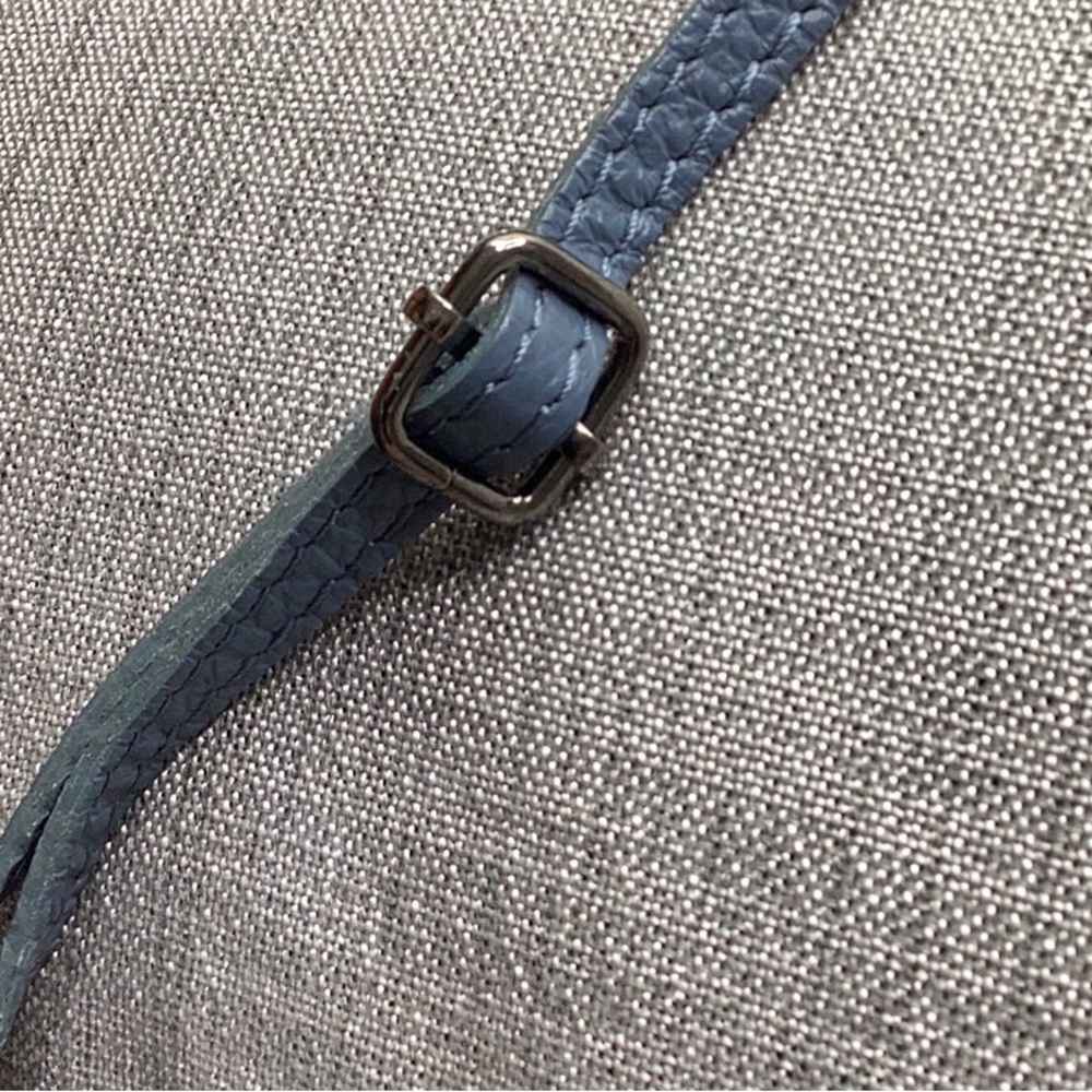 Blue quilted leather crossbody bag - Picture 8 of 15